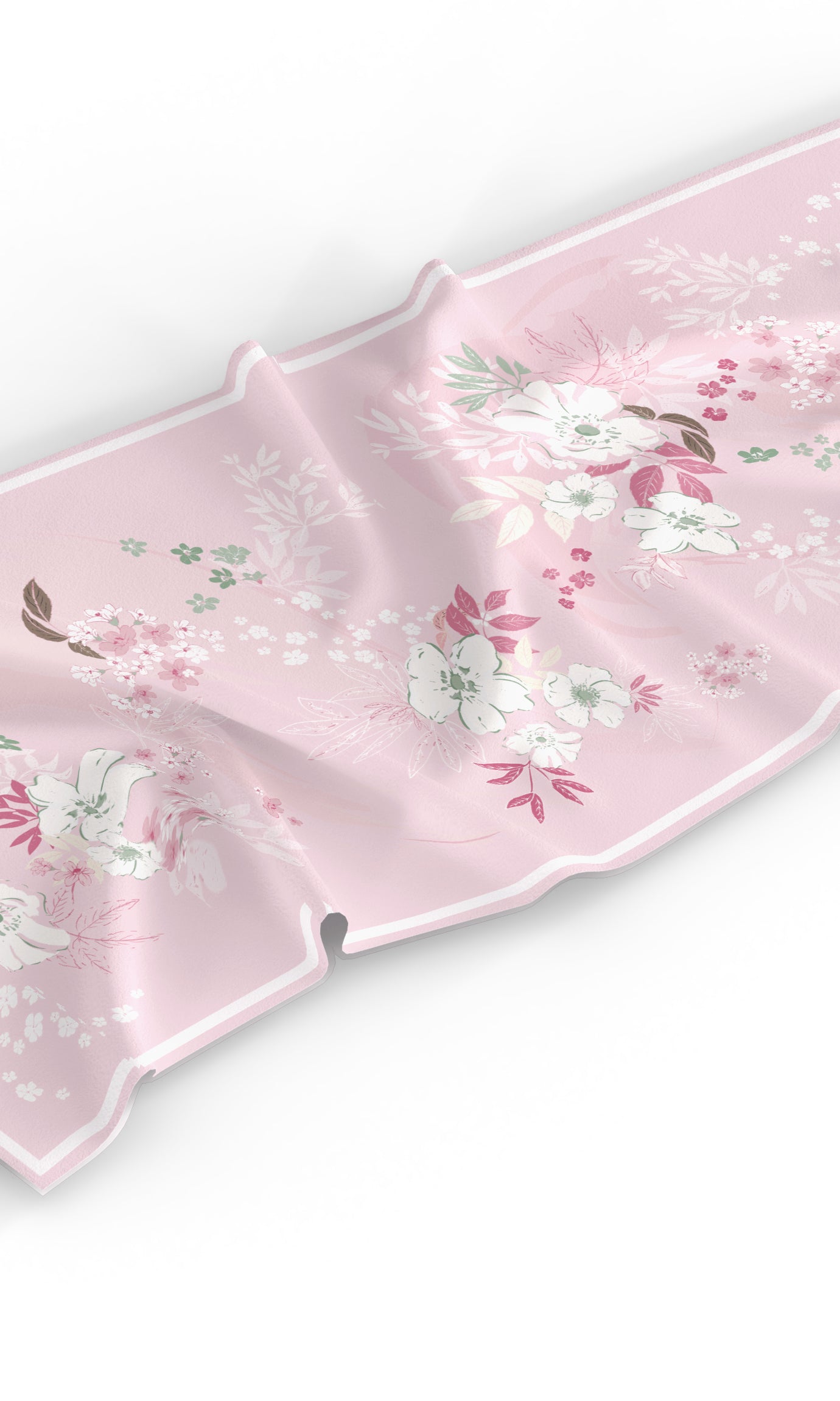 Printed Floral Chiffon Shawl Pink