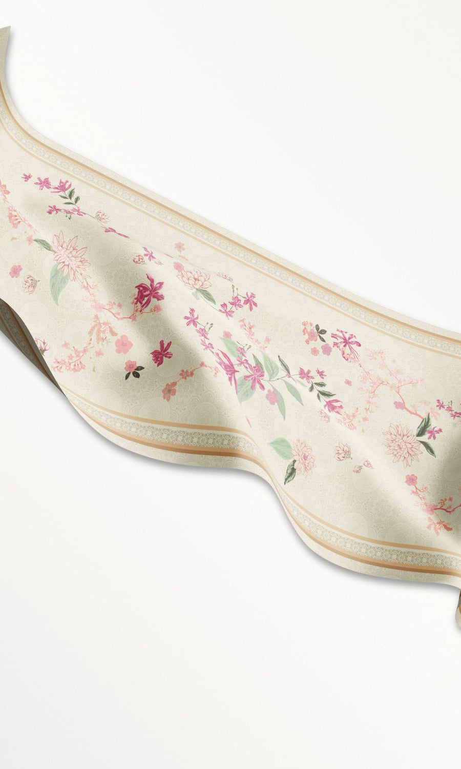 Isla Printed Satin Shawl Tudung Full Scarf View