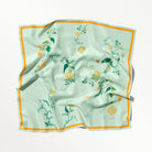 Tillie Printed Hand Drawn Floral Cotton Tudung Scarf Square - Bright Gree