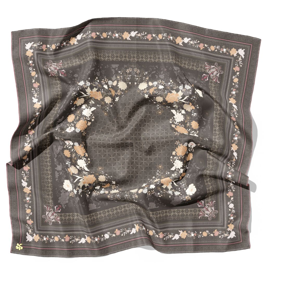 Floral patterned scarf on a white background