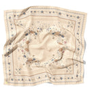 Beige scarf with floral pattern on a white background