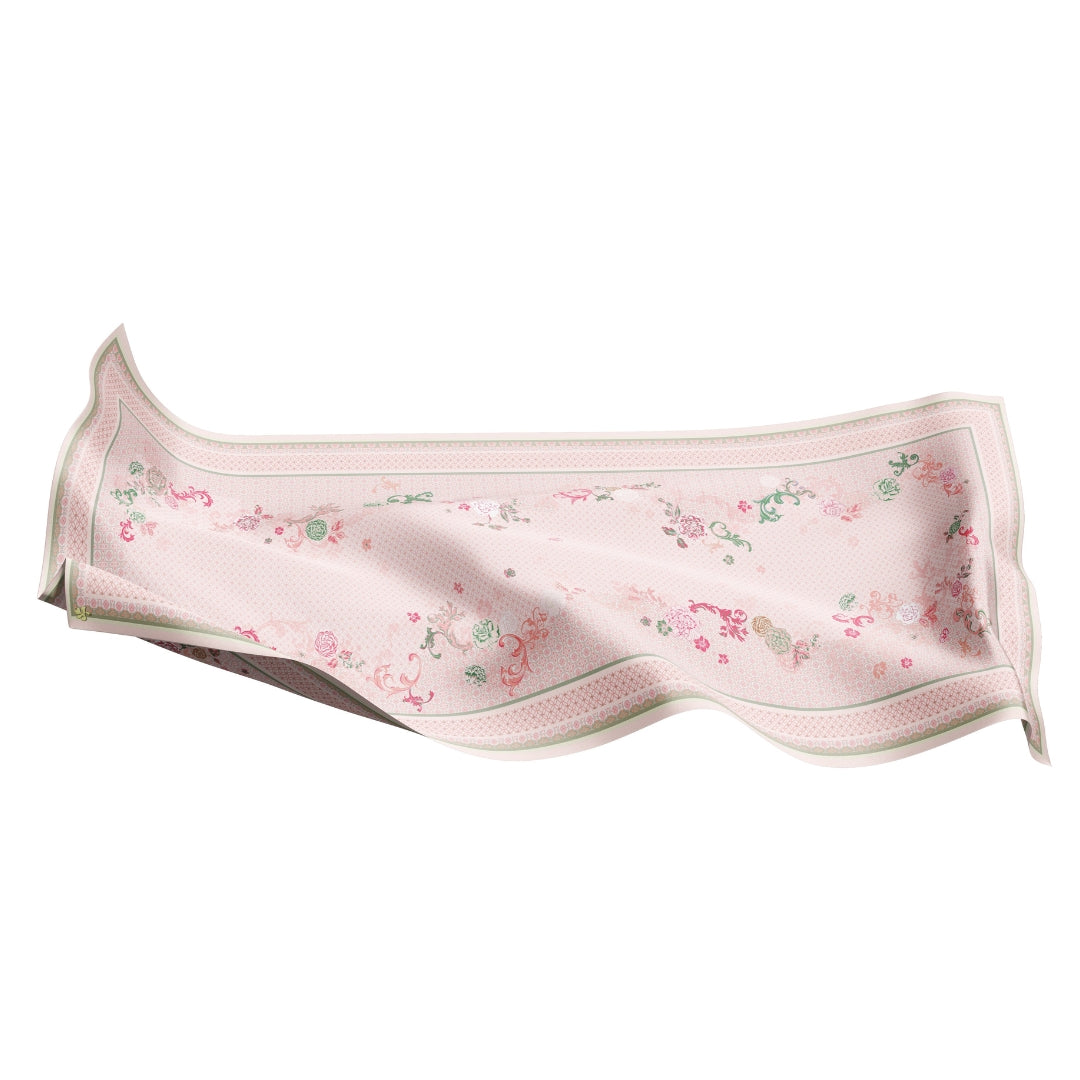 Floral patterned with intricate florals on a white background